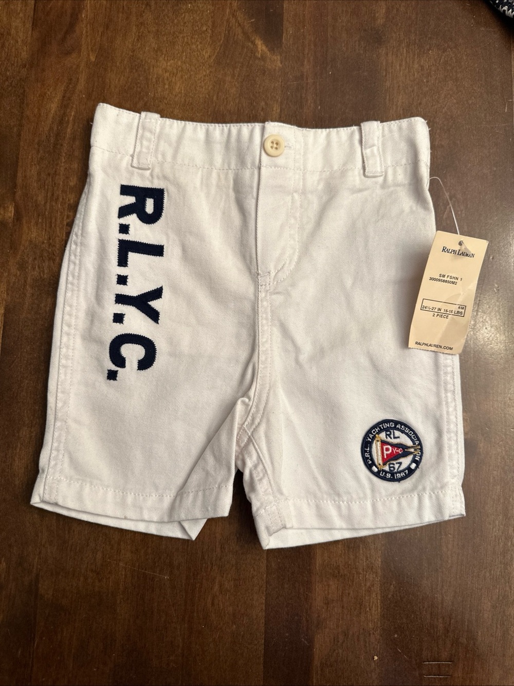 Vtg Ralph Lauren Yacht Club baby shorts 6 Months Preppy Coastal Nautical